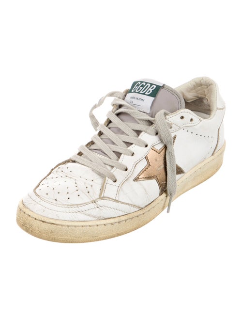 Golden Goose Leather Glitter Accents Sneakers
