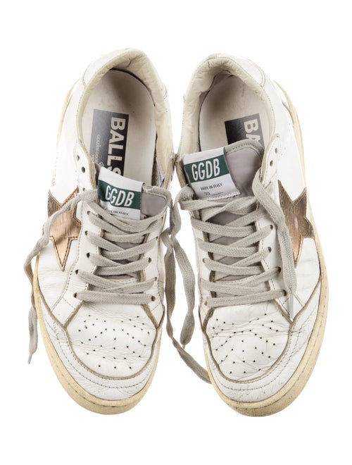 Golden Goose Leather Glitter Accents Sneakers