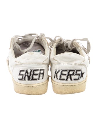 Golden Goose Leather Glitter Accents Sneakers