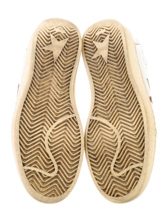 Golden Goose Leather Glitter Accents Sneakers