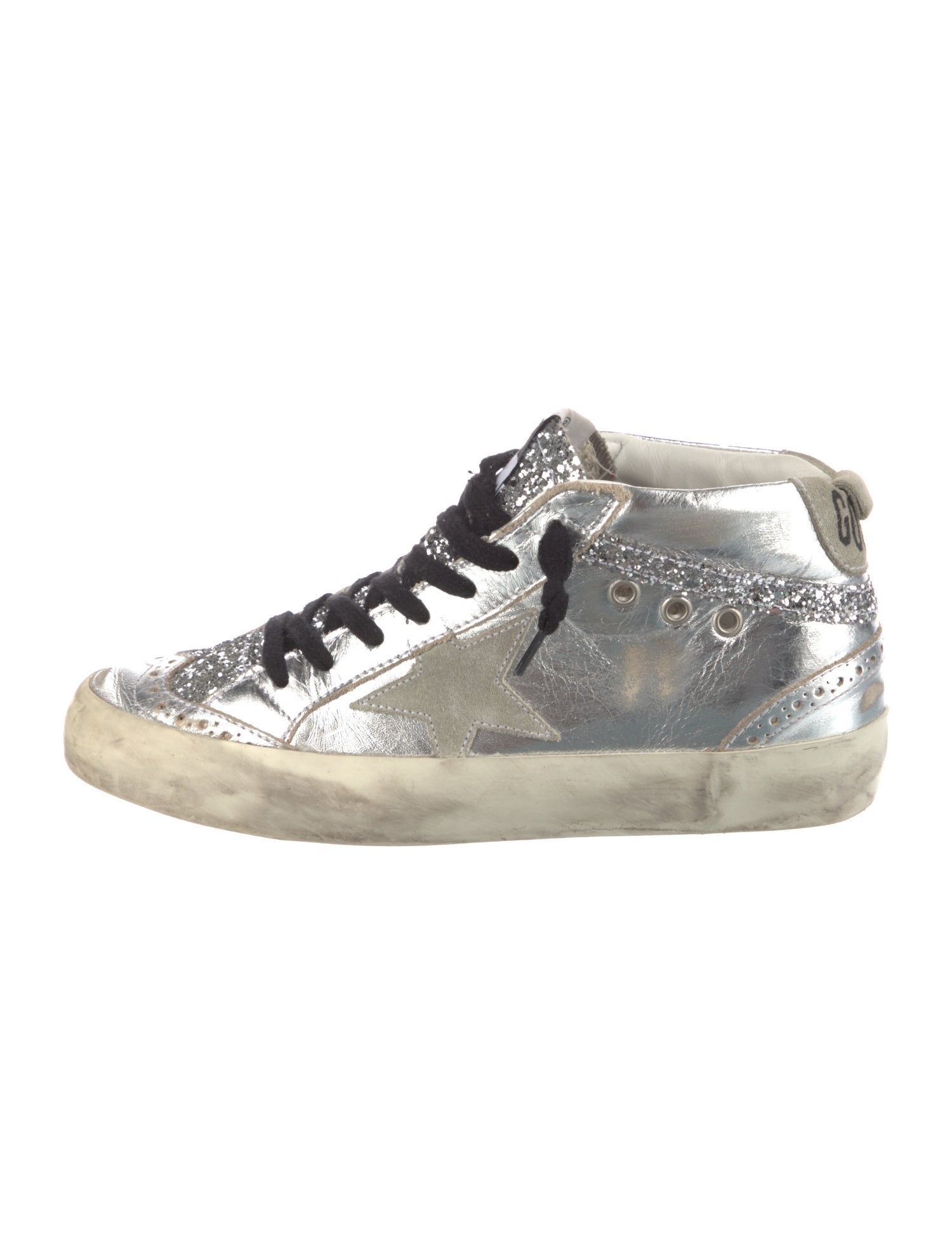 Golden Goose Leather Printed Sneakers