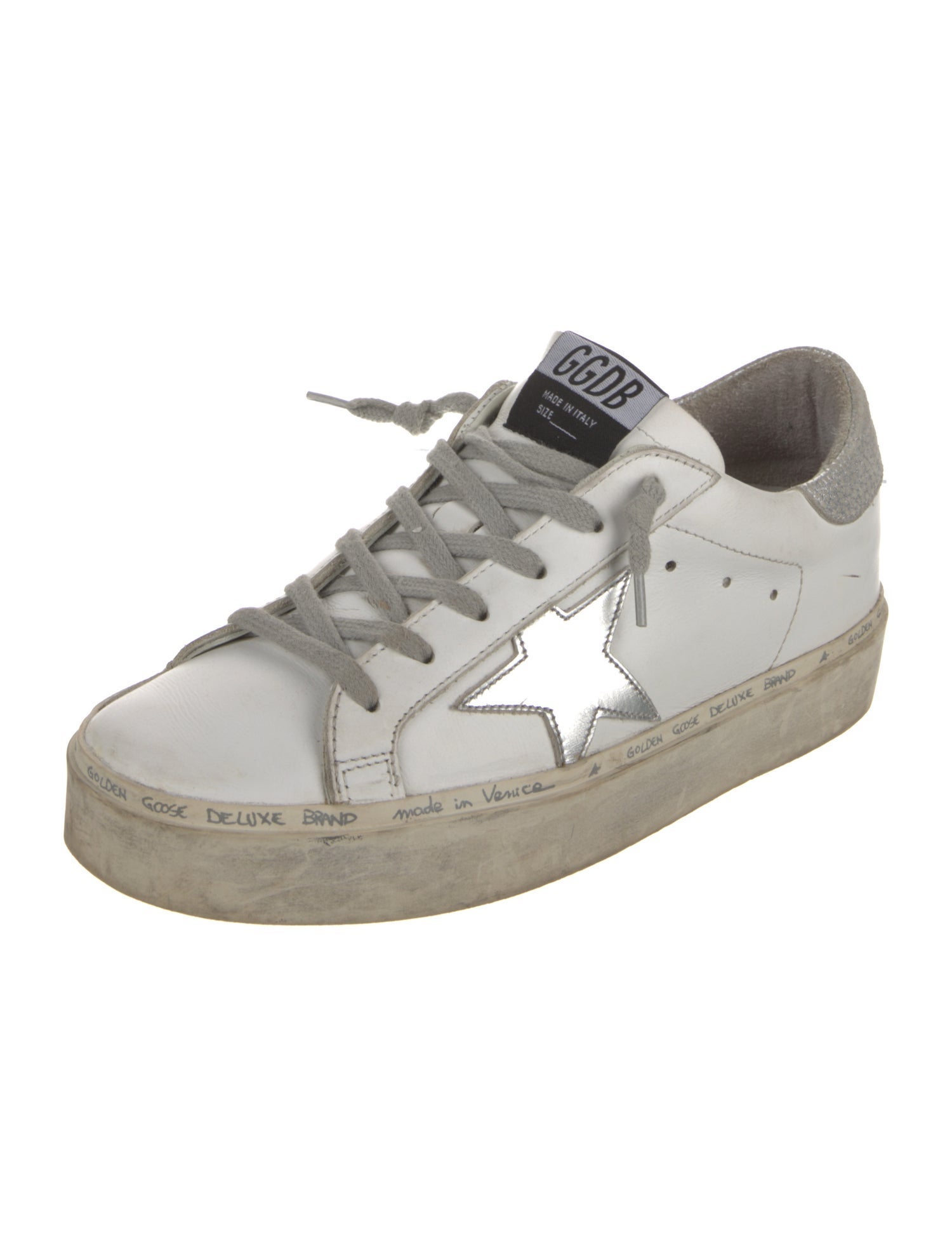 Golden Goose Leather Printed Sneakers