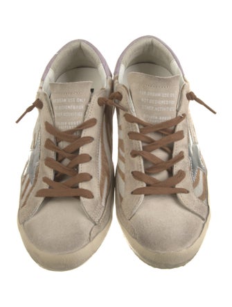 Golden Goose Leather Animal Print Sneakers