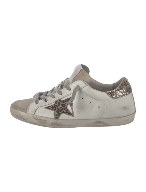 Golden Goose Leather Colorblock Pattern Sneakers