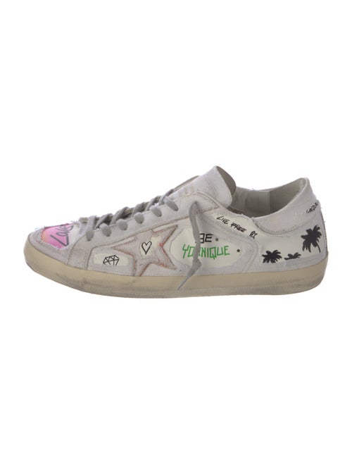 Golden Goose Leather Printed Sneakers