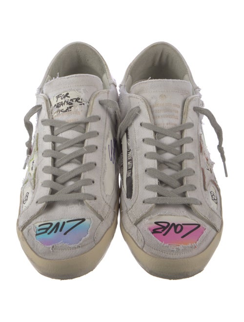Golden Goose Leather Printed Sneakers