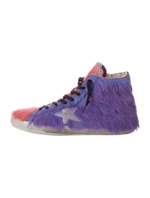 Golden Goose Ponyhair Colorblock Pattern Sneakers