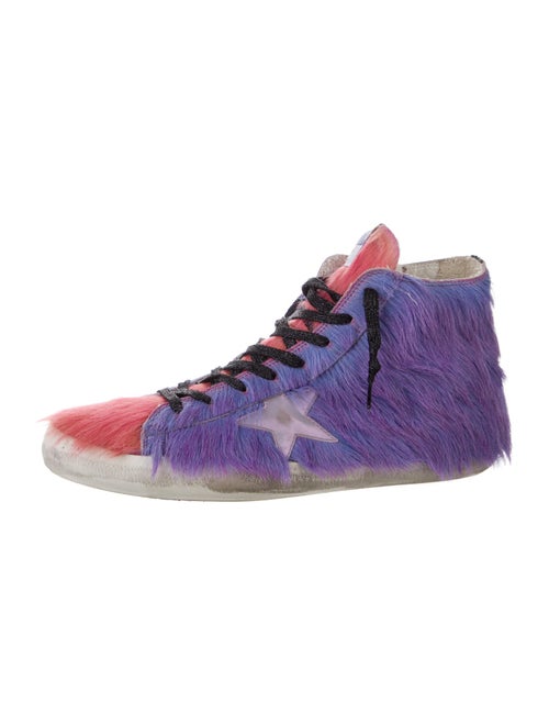 Golden Goose Ponyhair Colorblock Pattern Sneakers