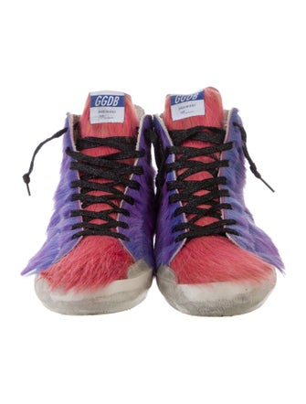 Golden Goose Ponyhair Colorblock Pattern Sneakers