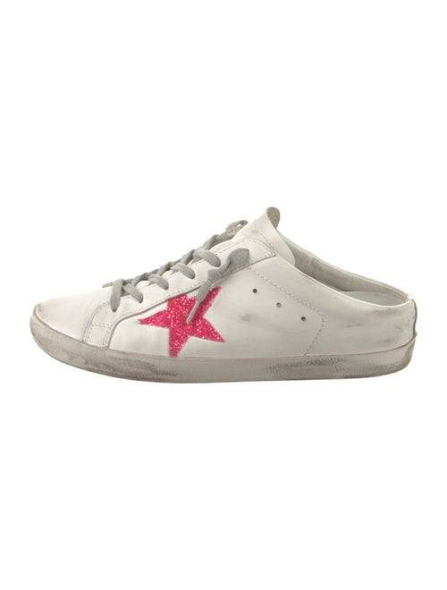 Golden Goose Leather Glitter Accents Sneakers