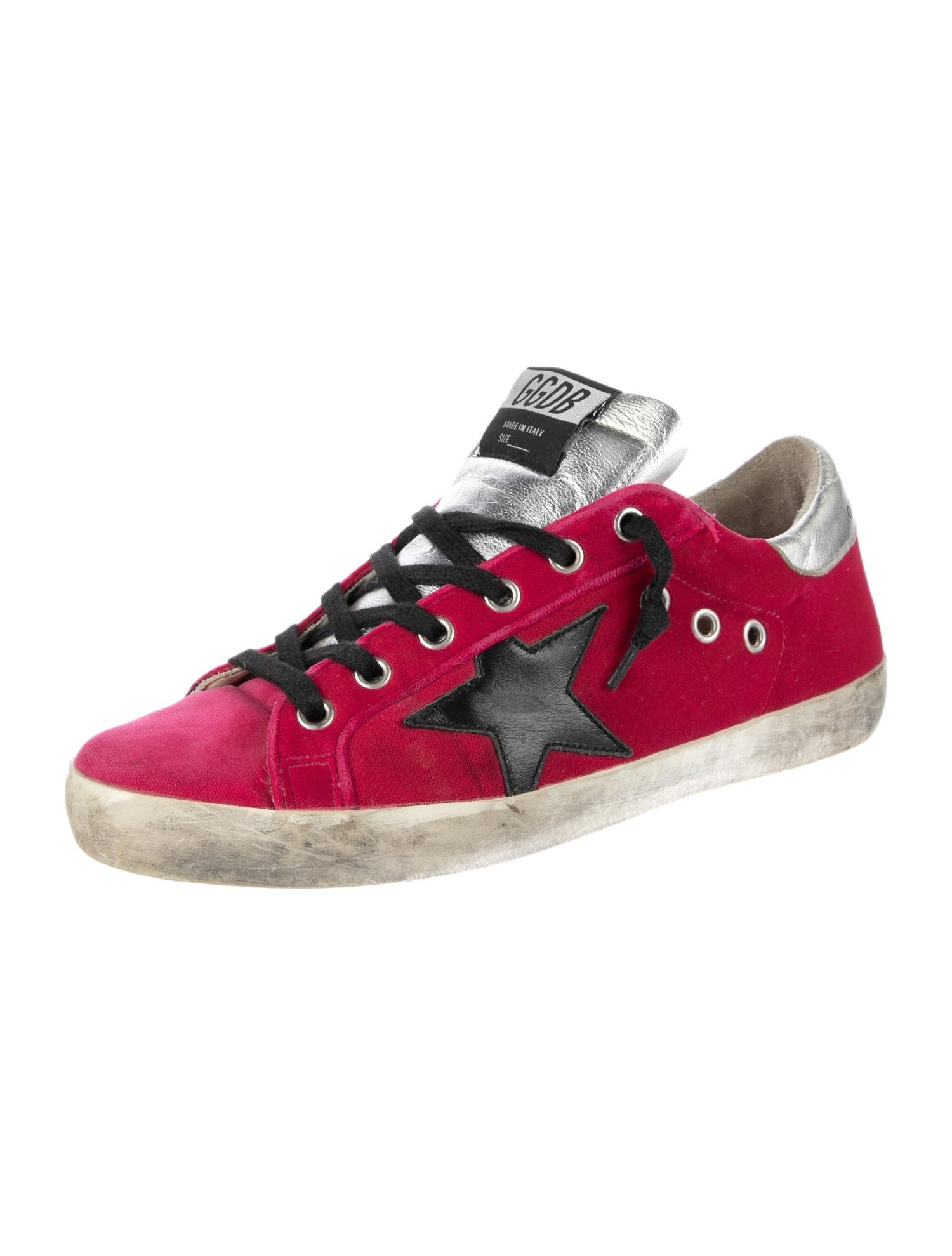 Golden Goose Velvet Leather Trim Embellishment Sneakers