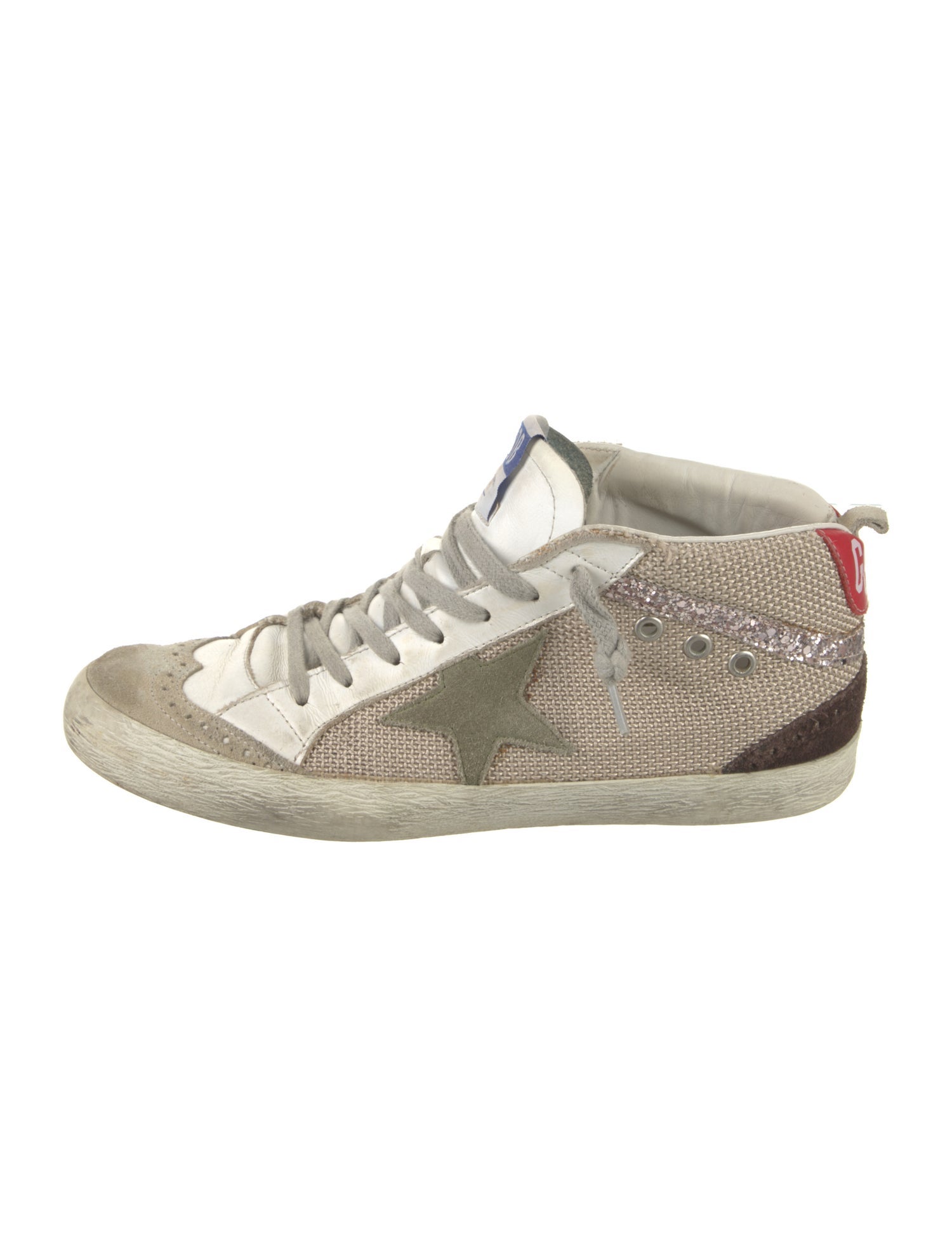 Golden Goose Suede Colorblock Pattern Sneakers