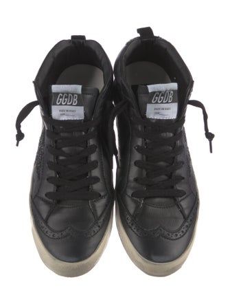 Golden Goose Leather Glitter Accents Sneakers