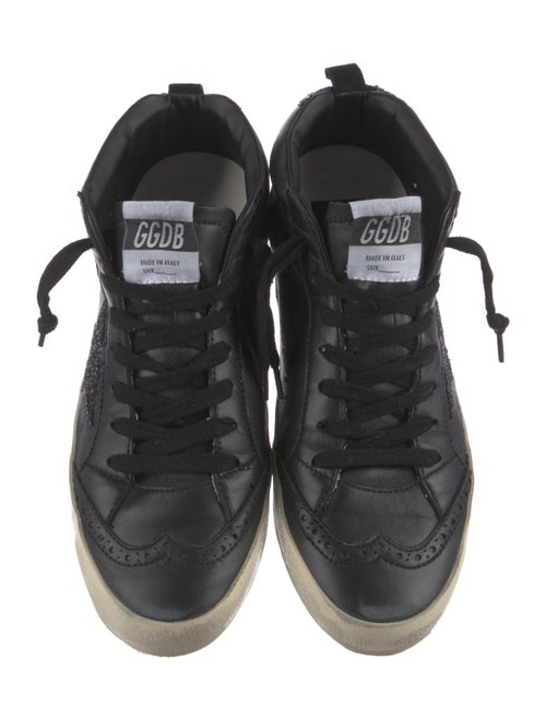 Golden Goose Leather Glitter Accents Sneakers