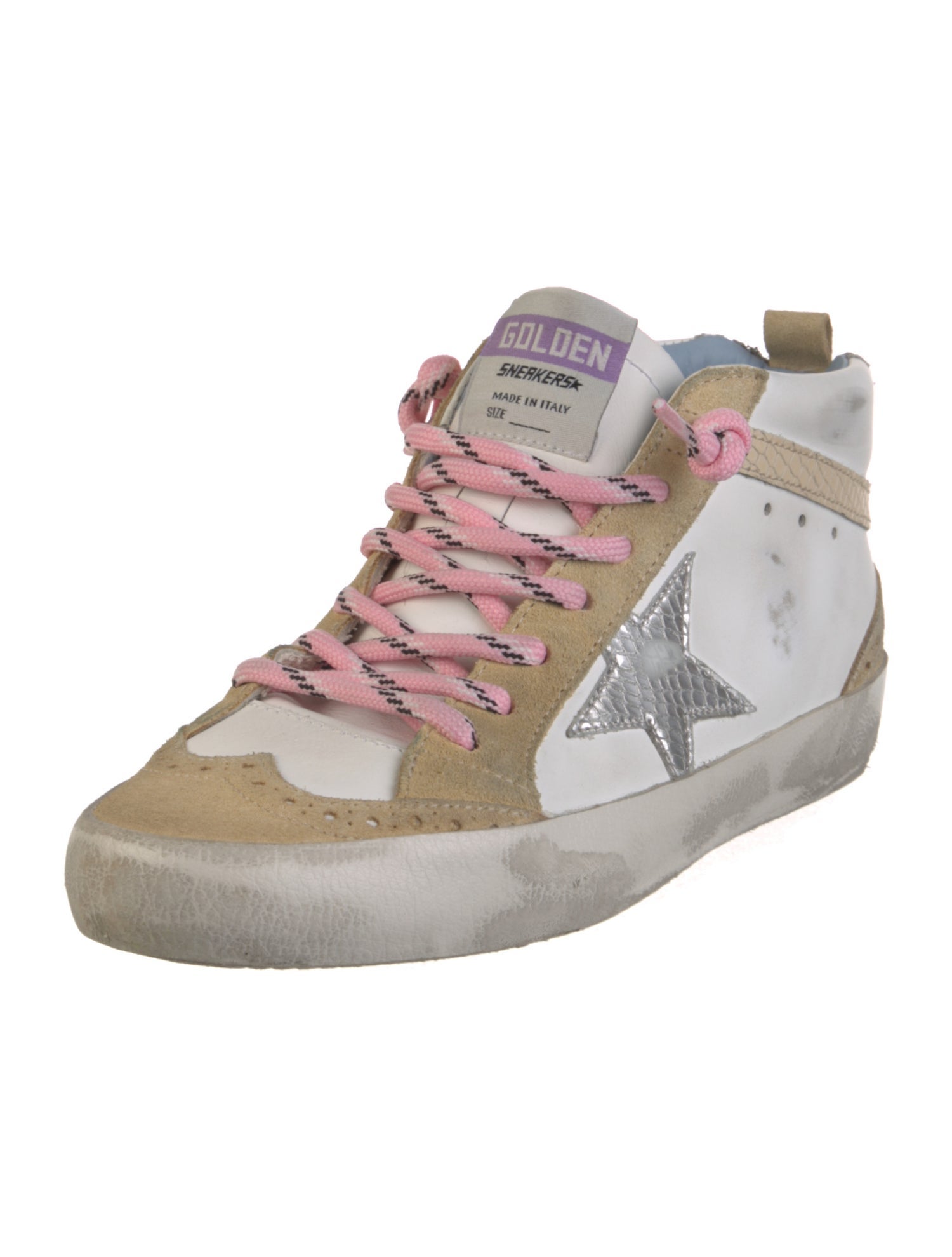 Golden Goose Leather Colorblock Pattern Sneakers