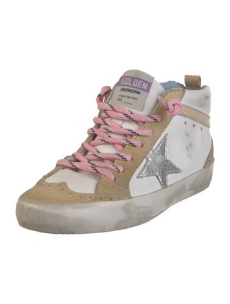 Golden Goose Leather Colorblock Pattern Sneakers