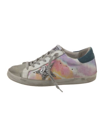 Golden Goose Leather Colorblock Pattern Sneakers