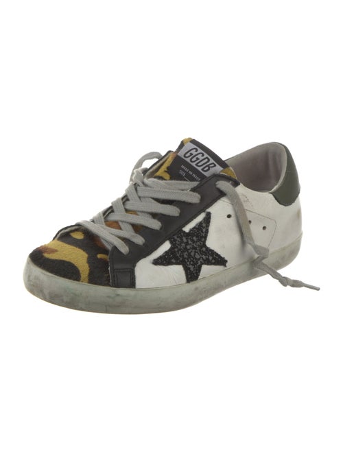 Golden Goose Leather Colorblock Pattern Sneakers