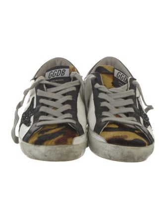 Golden Goose Leather Colorblock Pattern Sneakers