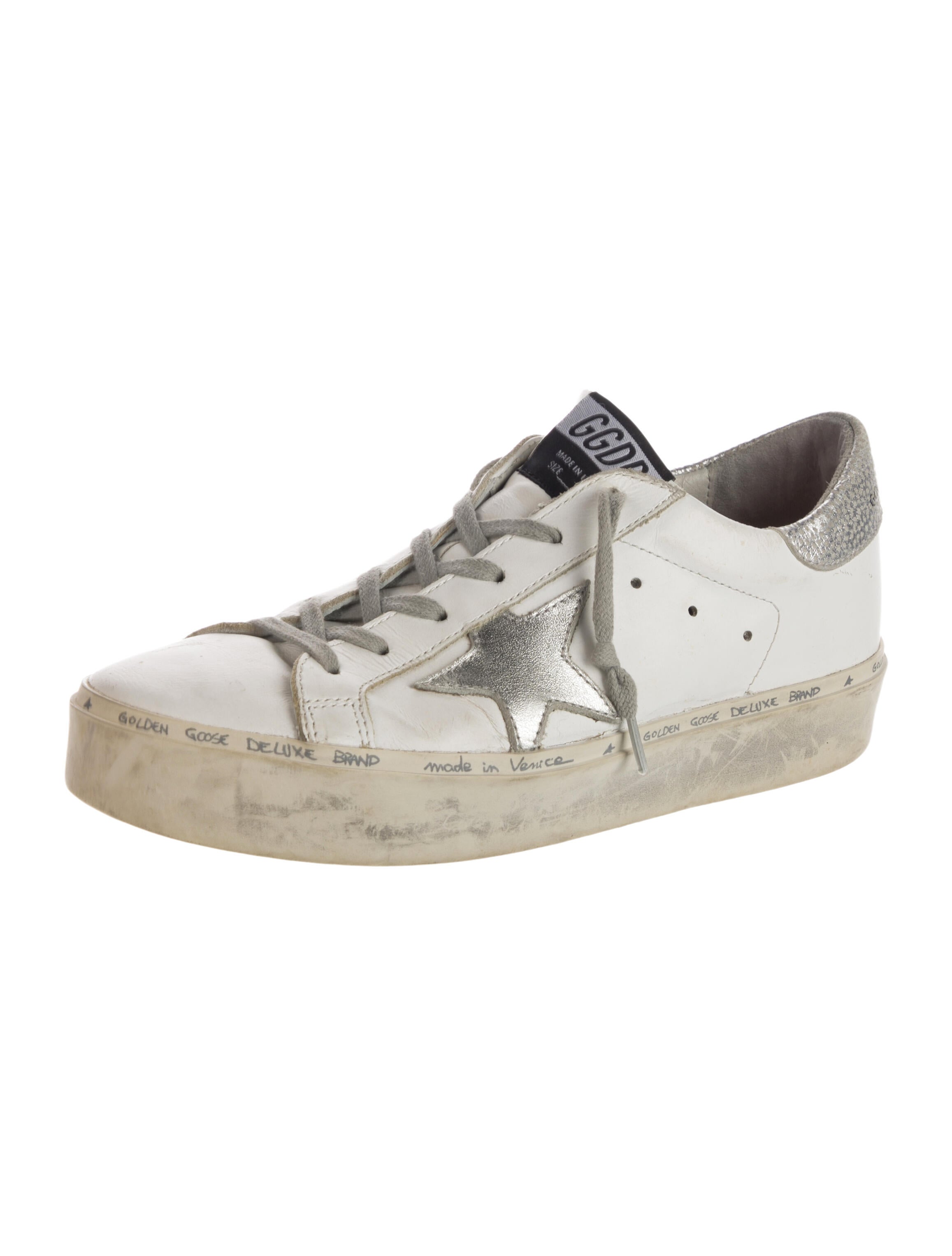 Golden Goose Leather Colorblock Pattern Sneakers