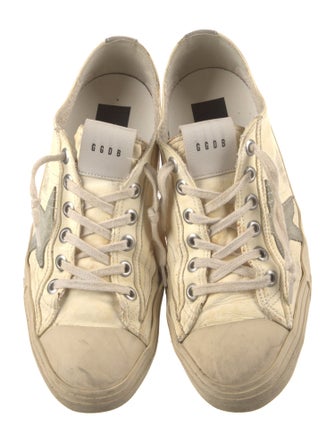 Golden Goose Leather Printed Sneakers