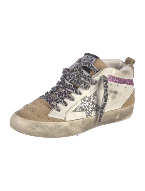 Golden Goose Leather Colorblock Pattern Sneakers
