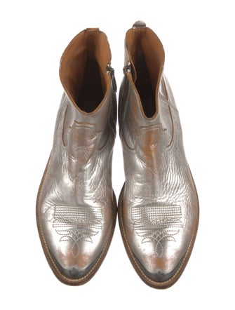 Golden Goose Leather Distressed Accents Western Boots