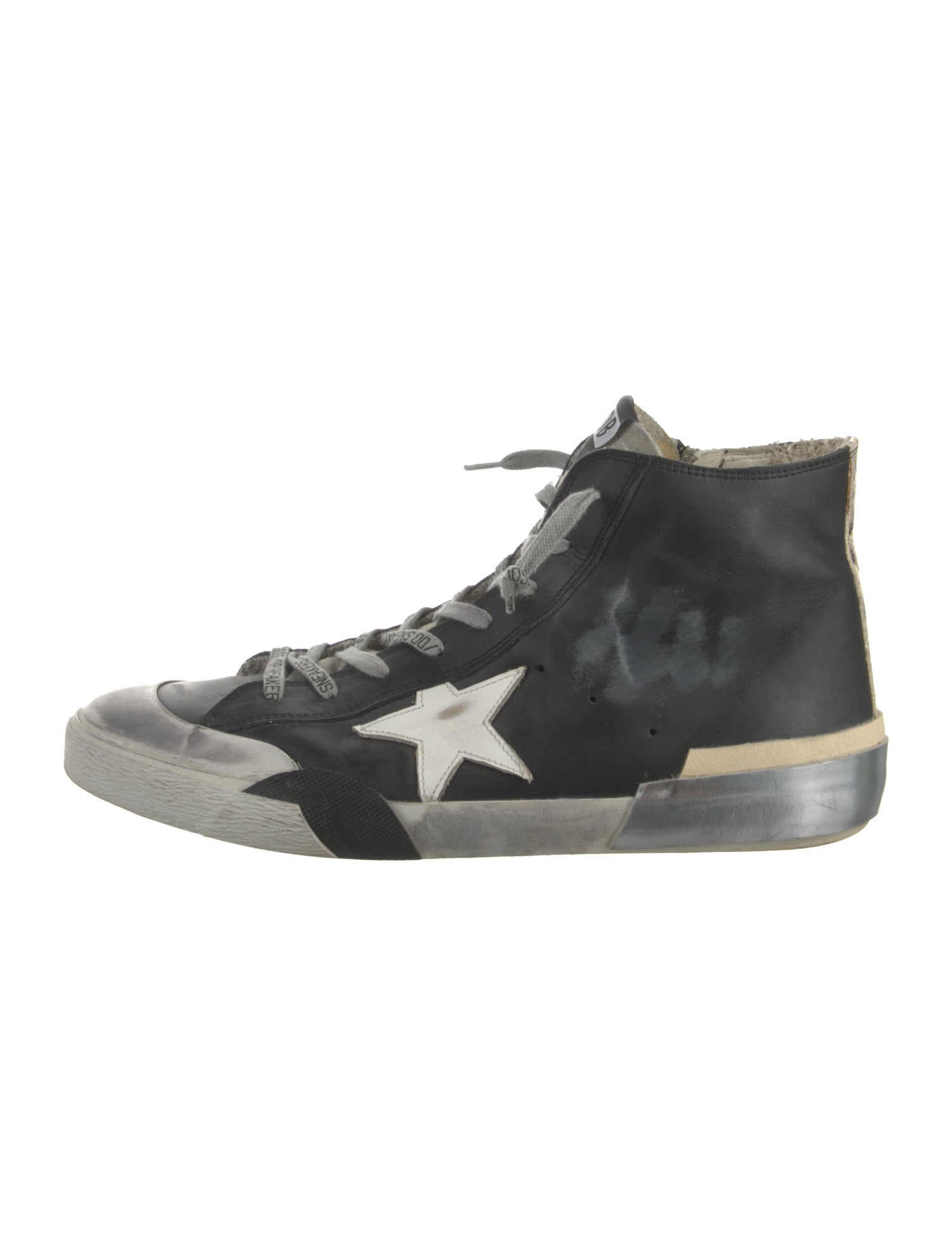 Golden Goose Leather Graphic Print Sneakers