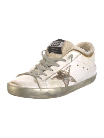 Golden Goose Leather Animal Print Sneakers