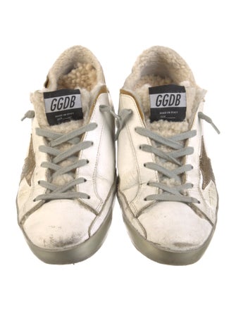 Golden Goose Leather Animal Print Sneakers