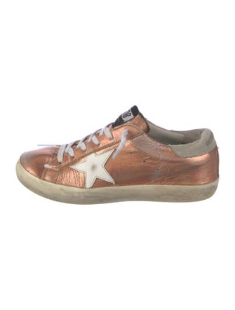 Golden Goose Leather Printed Sneakers