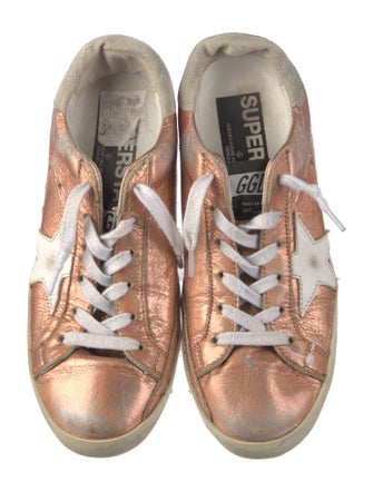 Golden Goose Leather Printed Sneakers