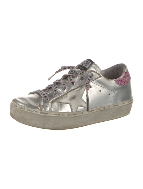 Golden Goose Leather Glitter Accents Sneakers