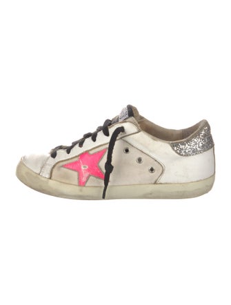 Golden Goose Leather Colorblock Pattern Sneakers