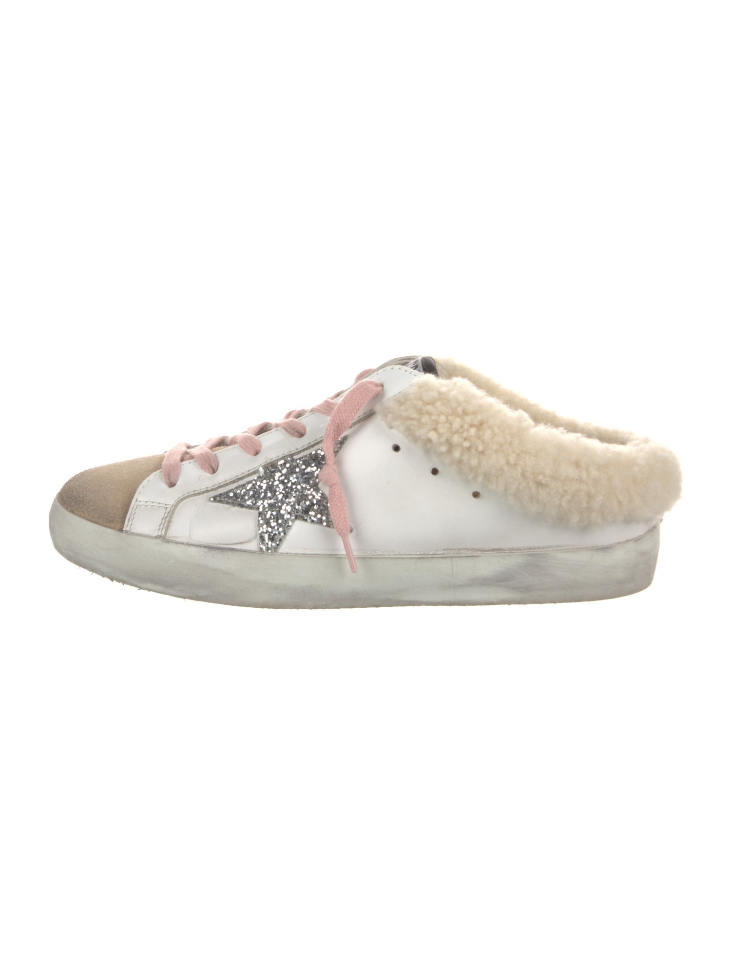 Golden Goose Leather Colorblock Pattern Sneakers