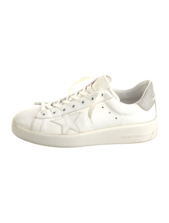 Golden Goose Leather Glitter Accents Sneakers