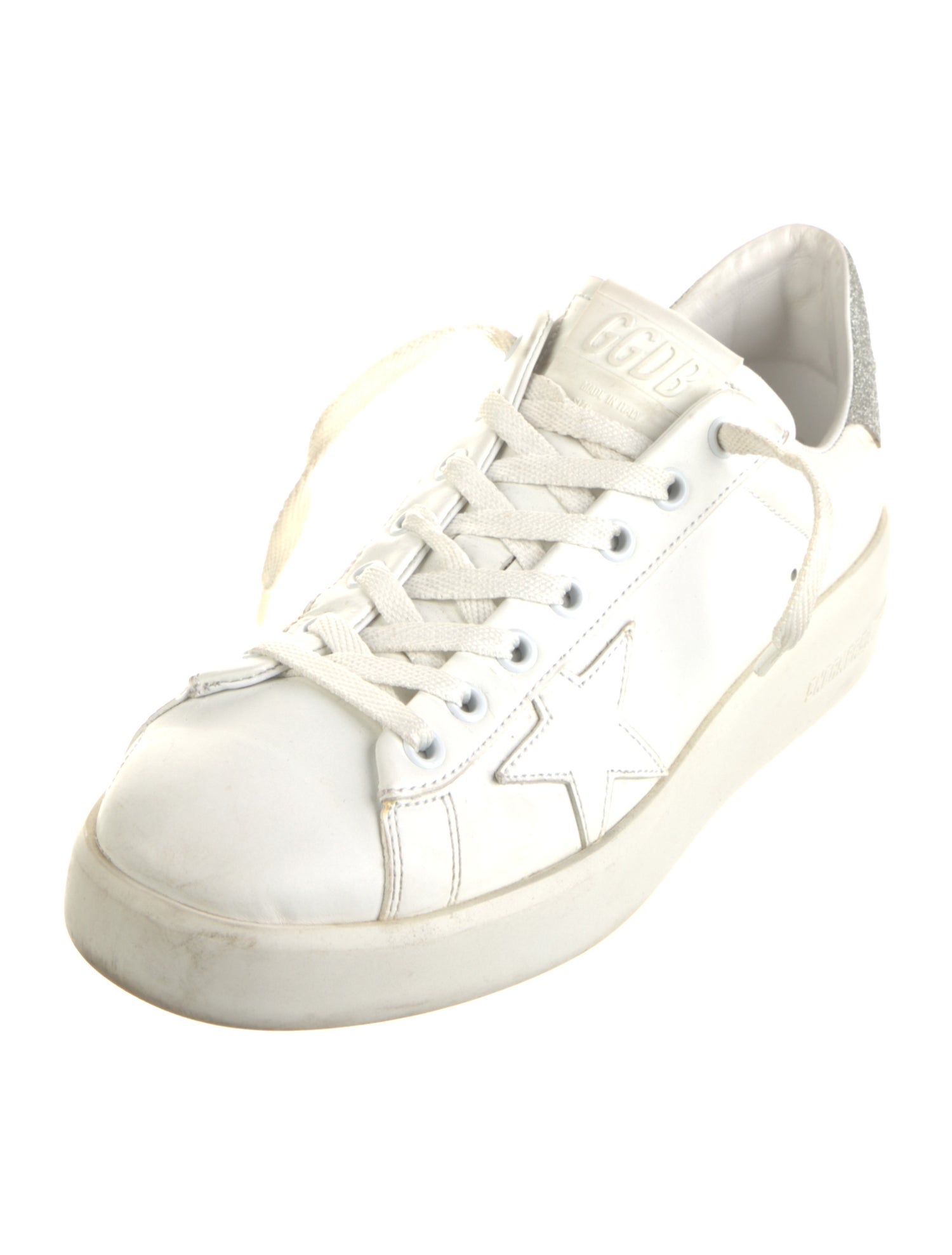 Golden Goose Leather Glitter Accents Sneakers