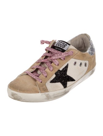 Golden Goose Suede Colorblock Pattern Sneakers