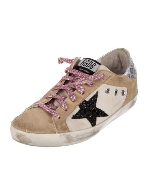 Golden Goose Suede Colorblock Pattern Sneakers
