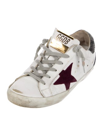 Golden Goose Leather Printed Sneakers