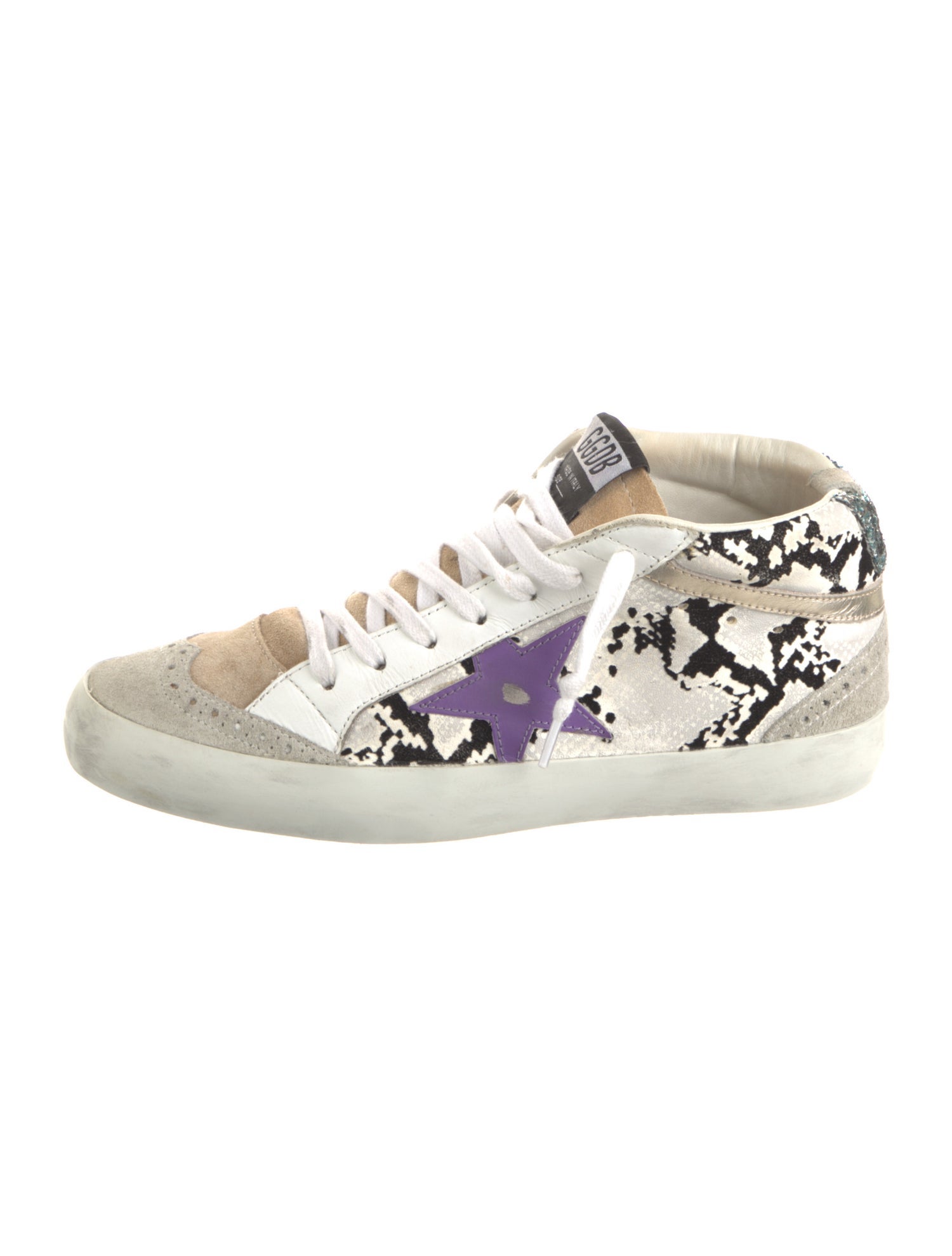 Golden Goose Leather Printed Sneakers