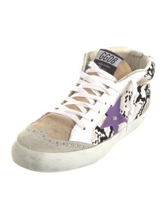 Golden Goose Leather Printed Sneakers