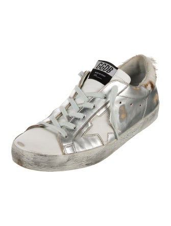 Golden Goose Leather Printed Sneakers