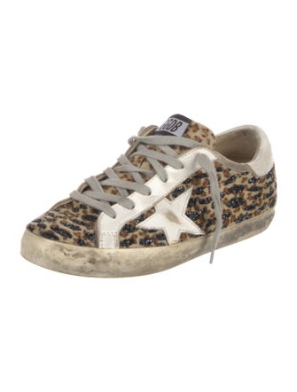 Golden Goose Ponyhair Animal Print Sneakers