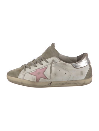 Golden Goose Leather Colorblock Pattern Sneakers