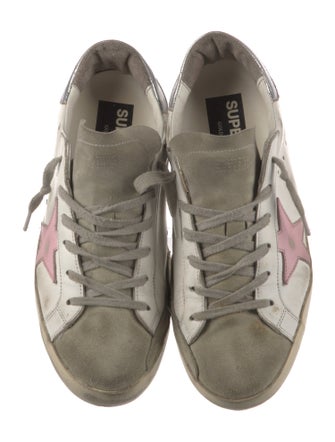 Golden Goose Leather Colorblock Pattern Sneakers