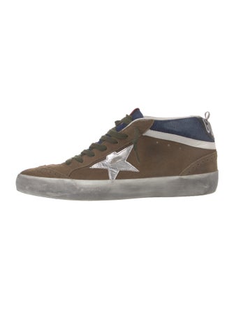 Golden Goose Suede Colorblock Pattern Sneakers