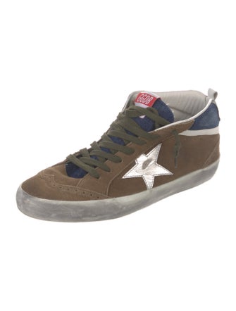 Golden Goose Suede Colorblock Pattern Sneakers