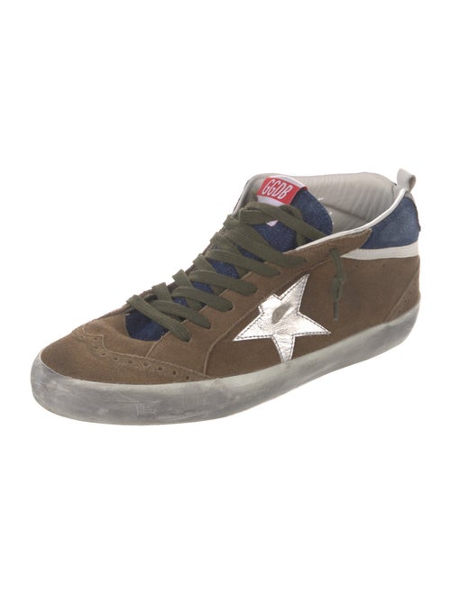 Golden Goose Suede Colorblock Pattern Sneakers