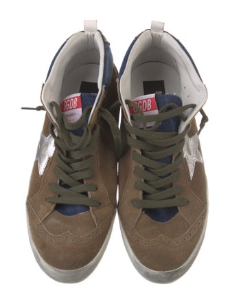 Golden Goose Suede Colorblock Pattern Sneakers